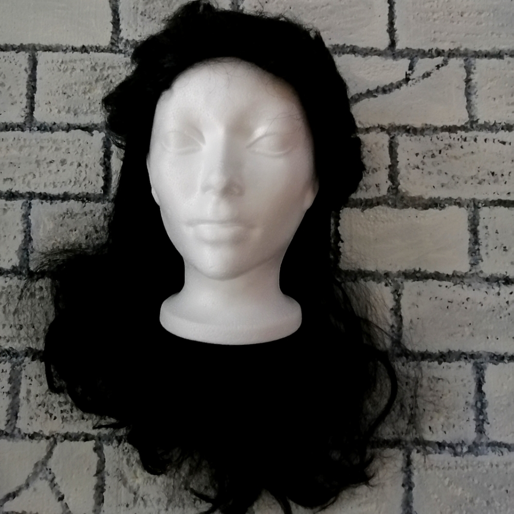 Long black hair mullet